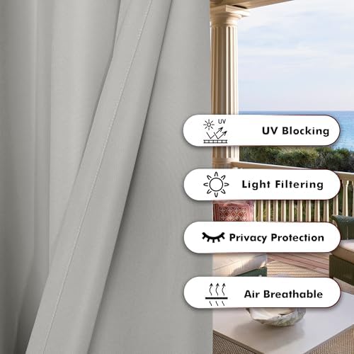 BONZER Outdoor Curtains for Patio Water Resistant Thick - Image 4