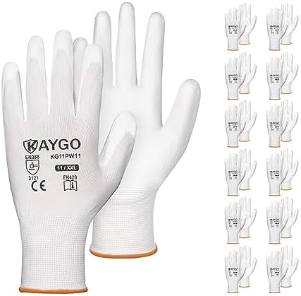 KAYGO Safety Work Gloves for Men Women, PU Coated Palm & Fingers by KAYGO