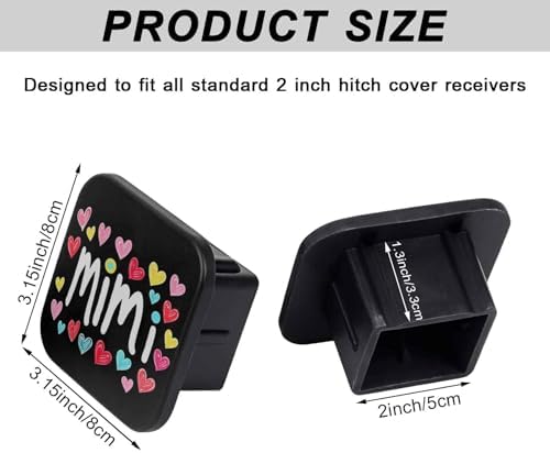 2 Inch Mimi Cute Heart Trailer Hitch Cover Rubber Receiver Tube Plug Cap - Image 2