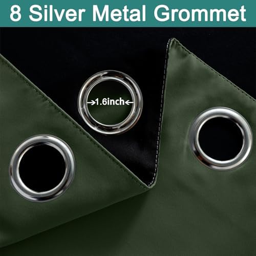 Yakamok Greyish Green 100% Blackout Curtains 96 Inches Long 52" Wide - Image 7