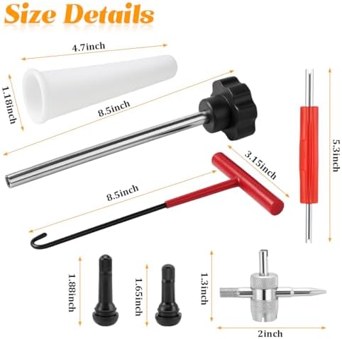 23PCS Tire Valve Stem Tool Kit Replacement Installation Set Red - Image 2