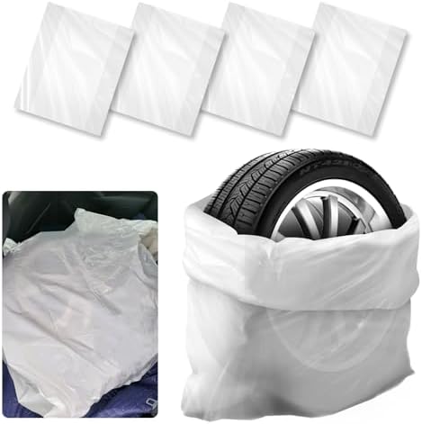 4PCS Extra-Large Tire Covers, Tear-Resistant LDPE Plastic Tire Bags by Unknown