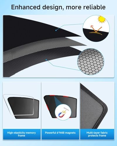 Car Window Shade for Toyota Camry 2018-2024, 2 Pack UV & Glare Protection - Image 4