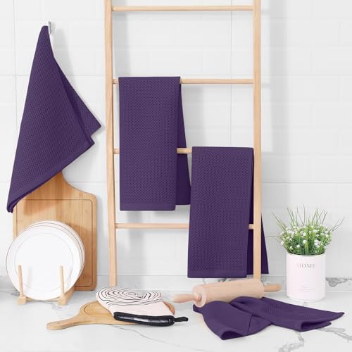 Homaxy 100% Cotton Waffle Weave Kitchen Dish Towels 12-Pack - Image 6