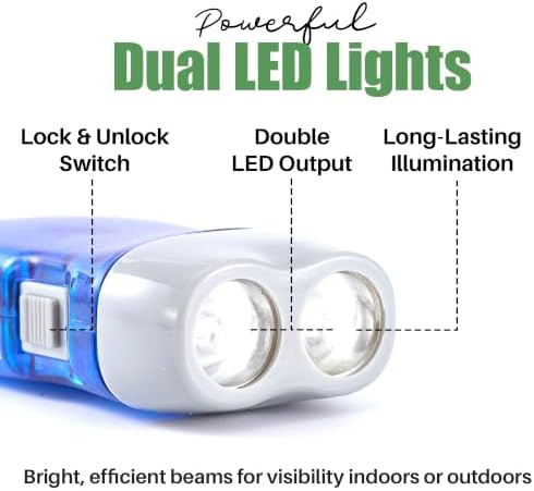 Evelots 4-Pack Hand Crank Flashlights - Image 3