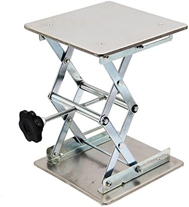 HFS 6x6" Stainless Steel Lab Jack Lift Table Scissor Stand Platform Max. Height by HFS