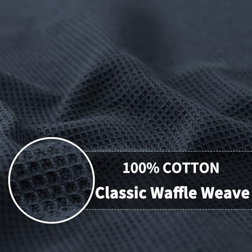 Homaxy 100% Cotton Waffle Weave Dish Cloths, 8 Pack, Dark Grey - Image 2