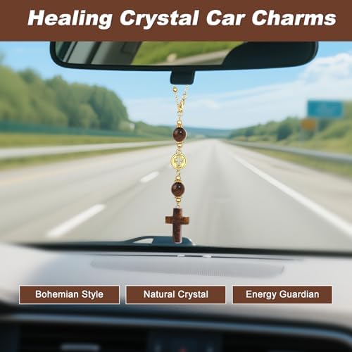 Car Rear View Mirror Accessories Car Hanging Ornament, Cross Unique Rearview - Image 3