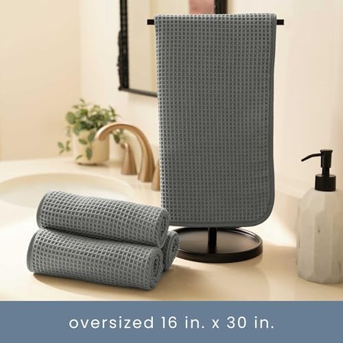 S&T INC. Aura Waffle Hand Towels, 4 Pack - Image 3