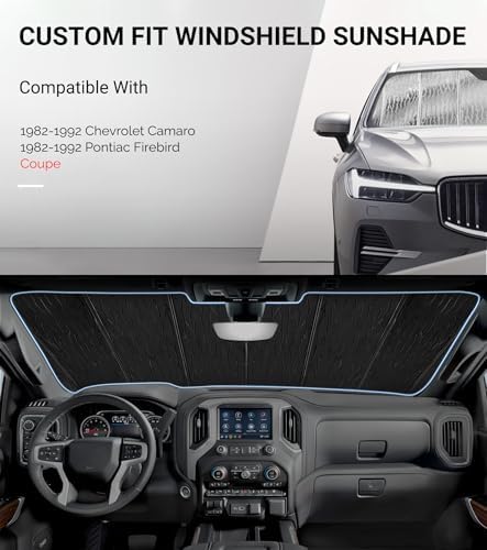 Pigenius Windshield Sun Shade for Chevrolet Camaro Coupe 1982-1992, for Pontiac - Image 2