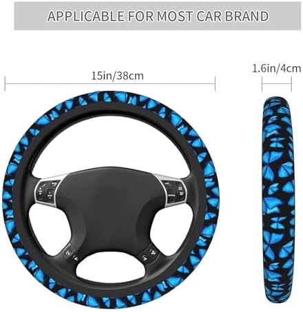 Blue Butterfly Steering Wheel Covers Non Slip Neoprene Steering Wheel Protector - Image 5