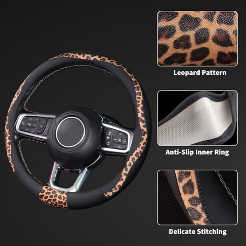 Leopard Print Steering Wheel Cover - Image 4