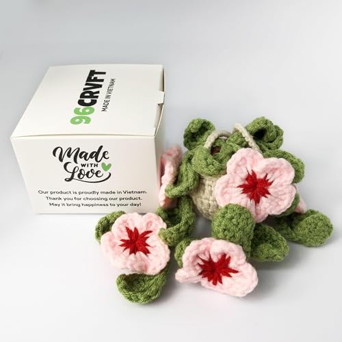 Cute Crochet Cherry Blossom Hanging Plant - Image 5