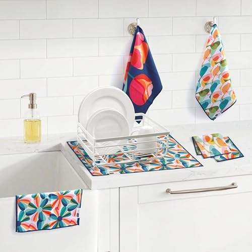 Ritz Waffle Microfiber Kitchen Towel 2pc Set – Three Flowers and Birds – Modern - Image 4