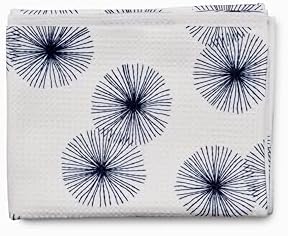 Flourish Wildflowers Microfiber Kitchen Towels | Blue Puff Ball & White Pattern - Image 3