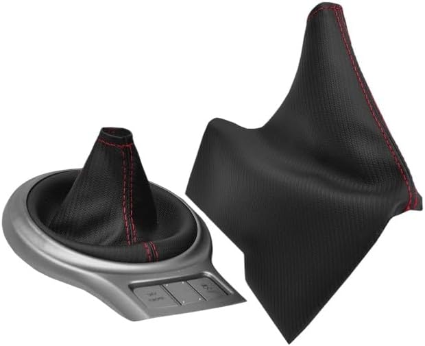 Carbon Fiber Synthetic Leather Parking Brake & Shift Boot Cover Compatible by Handmade