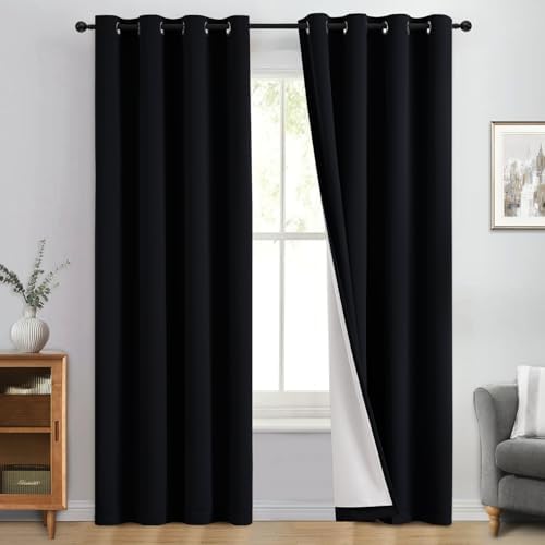 Yakamok Black 100% Blackout Curtains 96 Inches Long by Yakamok