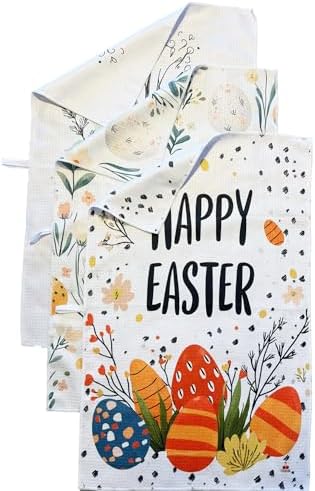 Cerise Easter Premium Microfiber Kitchen Towels | Waffle Weave Microfiber | - Image 3