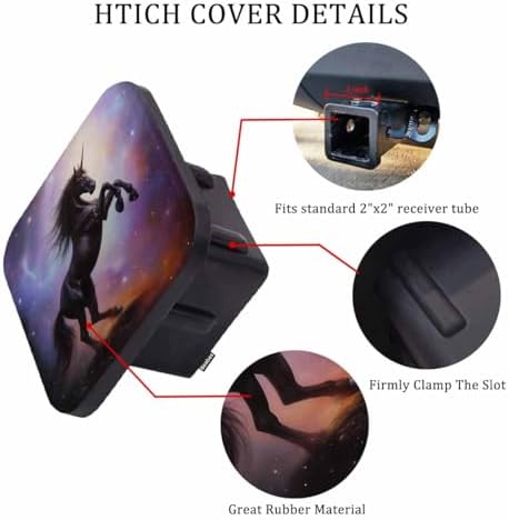 Unicorn Truck Hitch Covers Black Unicorn Universe Galaxy Space Rubber Trailer - Image 3