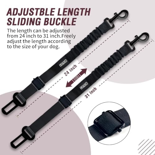 COOYOO Dog Seat Belt, Retractable Dog Car Harness Seat Belt - Image 4