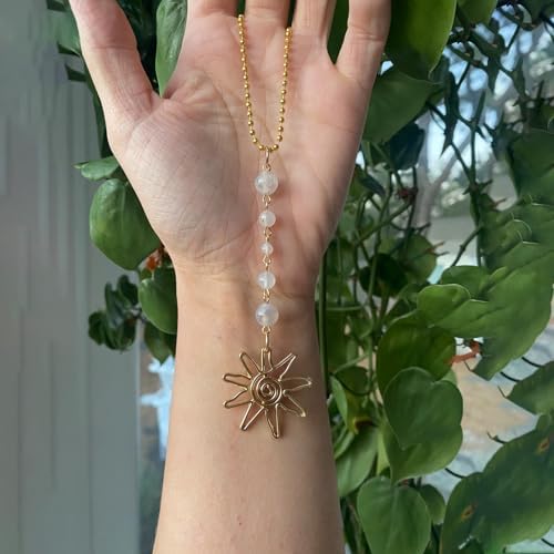 Sun Hanging Car Charm, Boho Crystals Decor - Image 2