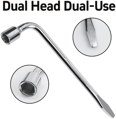 19mm Car Spare Tire Lug Wrench, Heavy Duty L-Type Tire Steel Tool - Image 4