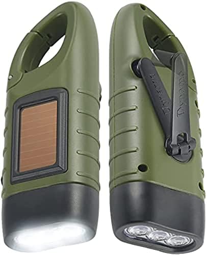 Simpeak 2-Pack Hand Crank Solar Powered Flashlight, Emergency Rechargeable LED by Simpeak