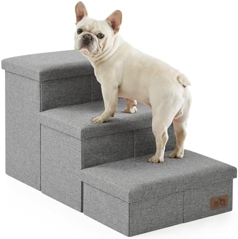 COZY KISS Dog Stairs with Storage, 16.7" H Wider Dog Steps by COZYKISS