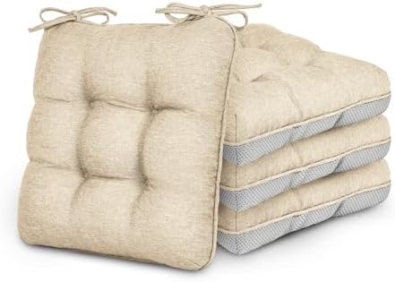 Love's cabin Memory Foam Chair Cushions Set of 4, 19 Inch by Lovescabin