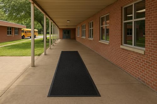 Guardian Clean Step Scraper Heavy-Duty Outdoor Rubber Floor Mat, 3ft x 10ft - Image 2