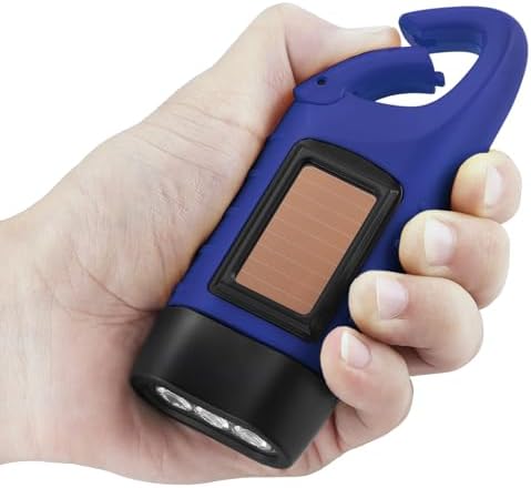 Simpeak 2-Pack Hand Crank Solar Powered LED Flashlight, Emergency Survival - Image 7