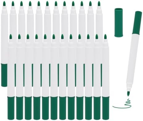 24 PCS Dark Green Liquid Chalk Markers, Fine Tip Neon Erasable Pens by Unknown