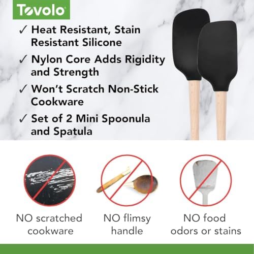Tovolo Mini Spoon Spatula Wooden Handle Set - Image 3