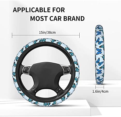 Blue Butterfly Steering Wheel Cover - Image 4