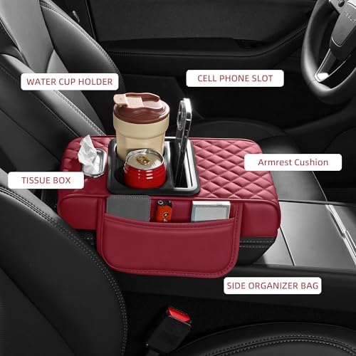 5 in 1 Nappa Leather Console Armrest Cover - Image 2