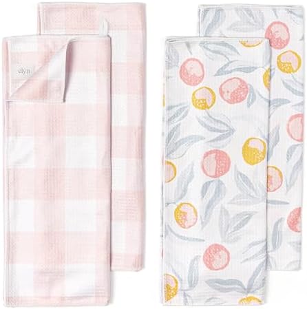 ELYN Microfiber Kitchen Dish Towel Set, Quick-Dry & Absorbent Waffle Weave by ELYN