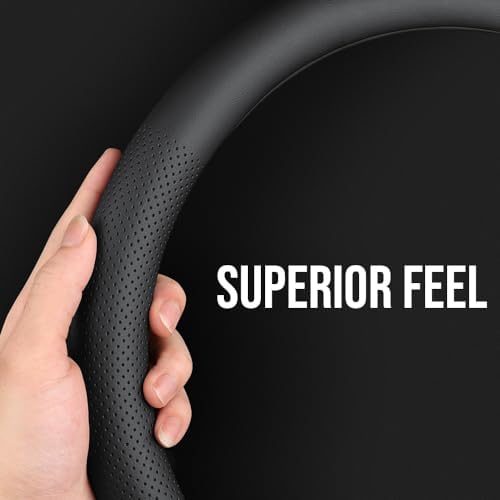 Carodi Leather car Steering Wheel Cover, Ultra-Thin, Comfortable, Breathable - Image 3