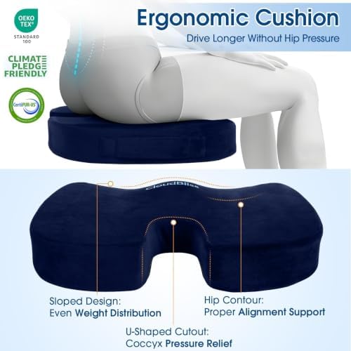 CloudBliss Ergonomic Seat Cushion & Lumbar Support Pillow Set - Image 6