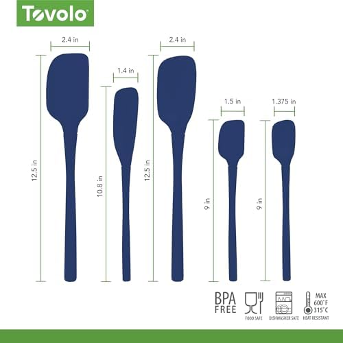Tovolo Flex Core 5 Piece Silicone Spatula Set Heat Resistant All Silicone - Image 6