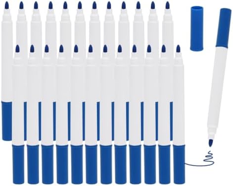 24 PCS Dark Blue Liquid Chalk Markers, Fine Tip Neon Erasable Pens by Unknown