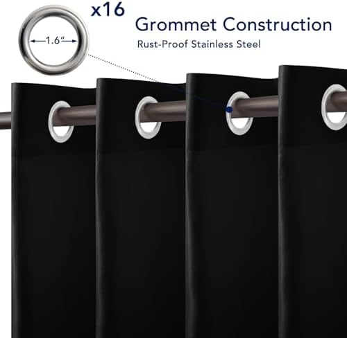 PureFit Outdoor Curtains for Patio Waterproof Weatherproof Outside Curtains - Image 4