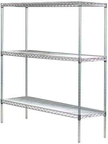Omega 36" Deep x 60" Wide x 74" High 3 Tier Chrome Starter Shelving Unit