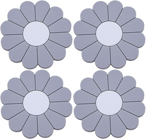 4-Pack Car Cup Holder Coaster Inserts, Daisy Shape, 2.75 Inch Non-Slip Silicone by MEAJOO