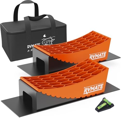 RVMATE Camper Levelers 8-Piece Kit RV Leveling Blocks Camper Wheel Chocks by RVMATE