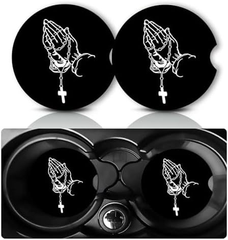 2Pack Cross Praying Hands Car Cup Holder Coaster Neoprene Car Coasters by YGQZYYQ