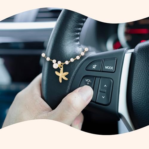 Steering Wheel Charm Accessory Starfish Peral Pendant Car Decor Rearview Mirror - Image 4