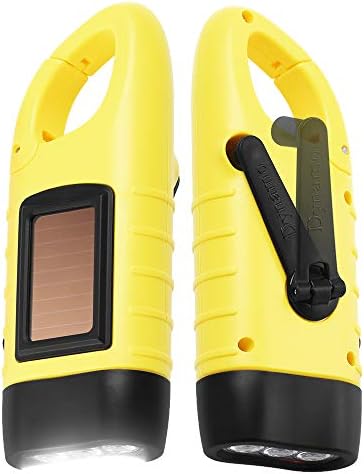 Simpeak 2-Pack Hand Crank Solar Powered Emergency LED Flashlight, Survival by Simpeak