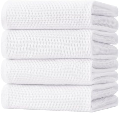 Homaxy 100% Cotton Oversized Waffle Weave Kitchen Towels 4-Pack by Homaxy