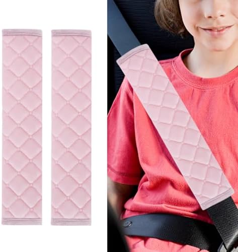 JOYCOURT 2PCS Universal Car Seatbelt Strap Cover, Long Crystal Velvet Shoulder by JOYCOURT