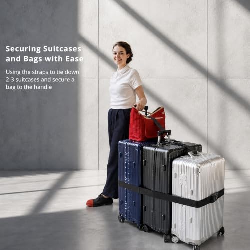 Adjustable Luggage Straps for Suitcases 4pcs Connect Suitcases - Image 2